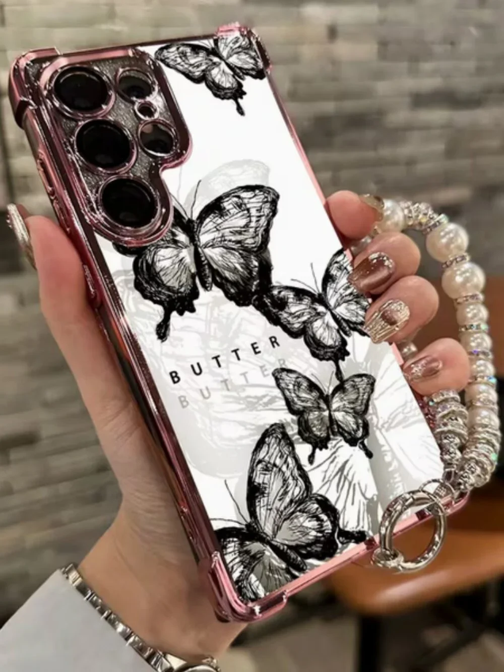 Pink Butterfly ShockProof A32 & more Samsung Galaxy Models Cell Phone Case